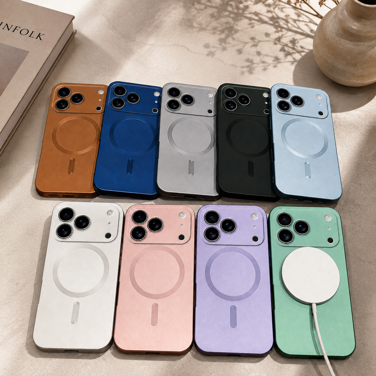 Premium iPhone Case MagSafe Metallic Paint Magnetic Protective Cover Camera Lens Protection Anti Fingerprint Anti Scratch Slim Wireless Charging Design