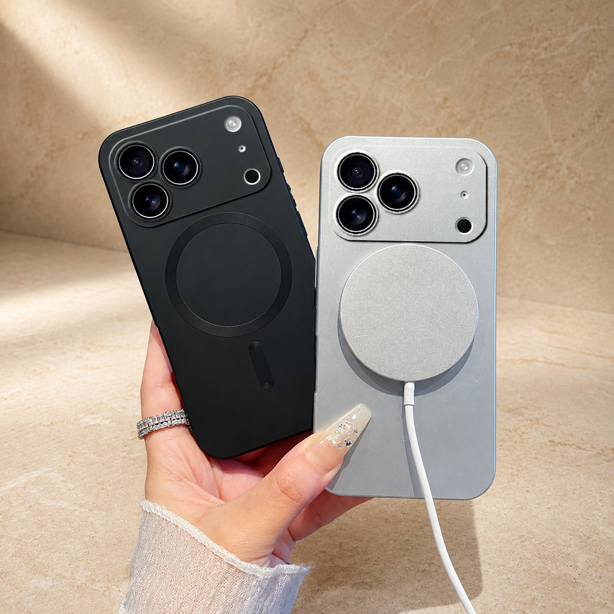 Premium iPhone Case MagSafe Metallic Paint Magnetic Protective Cover Camera Lens Protection Anti Fingerprint Anti Scratch Slim Wireless Charging Design