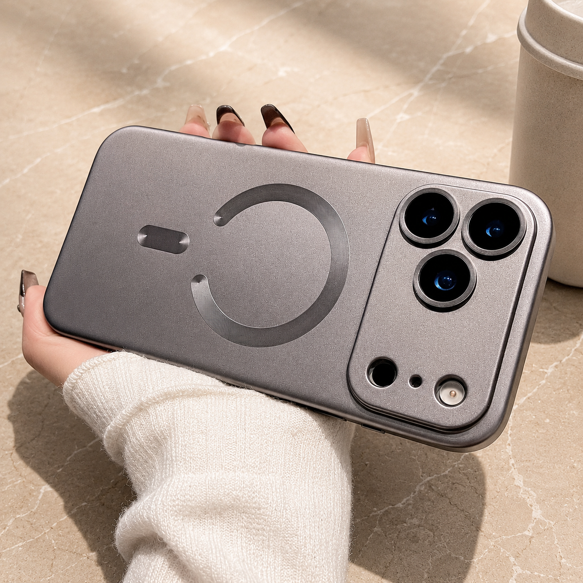 Premium iPhone Case MagSafe Metallic Paint Magnetic Protective Cover Camera Lens Protection Anti Fingerprint Anti Scratch Slim Wireless Charging Design
