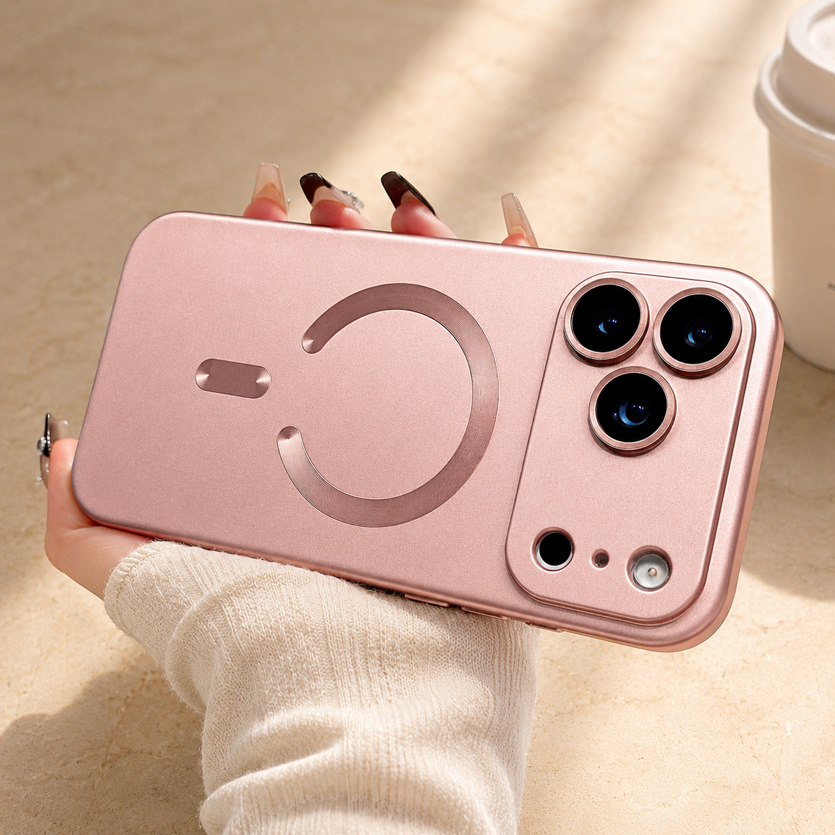 Premium iPhone Case MagSafe Metallic Paint Magnetic Protective Cover Camera Lens Protection Anti Fingerprint Anti Scratch Slim Wireless Charging Design