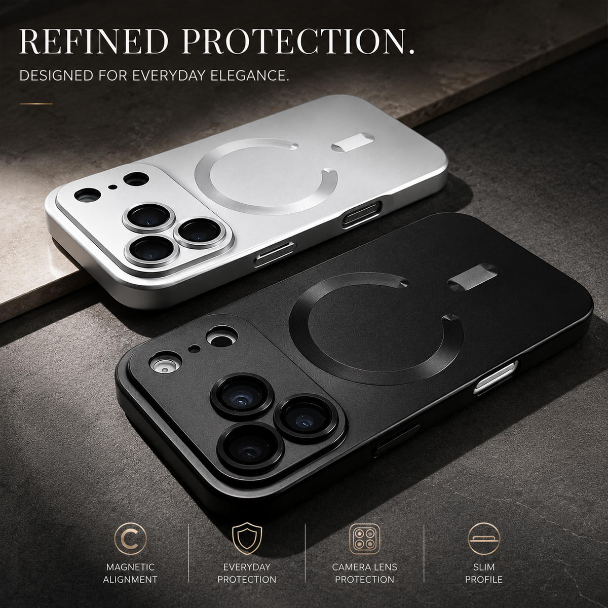 Premium iPhone Case MagSafe Metallic Paint Magnetic Soft TPU Protective Cover Camera Lens Protection Shockproof Anti Scratch Slim Wireless Charging