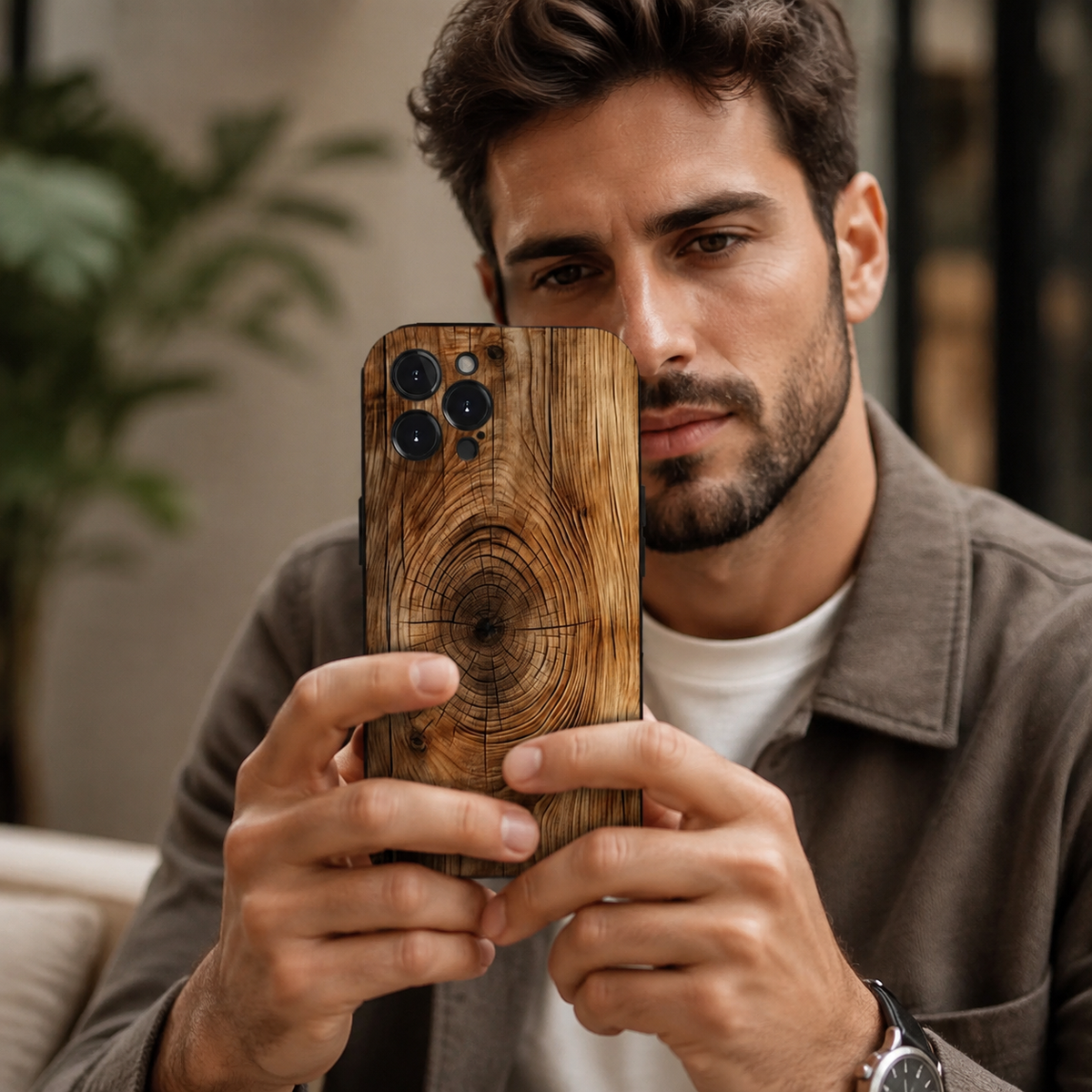 Premium iPhone Case MagSafe Natural Wood Back TPU Bumper Shockproof Magnetic Cover Camera Lens Protection Ultra Thin Slim Protective Design
