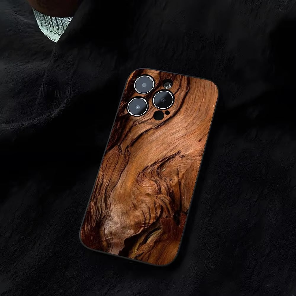 Premium iPhone Case MagSafe Natural Wood Back TPU Bumper Shockproof Magnetic Cover Camera Lens Protection Ultra Thin Slim Protective Design