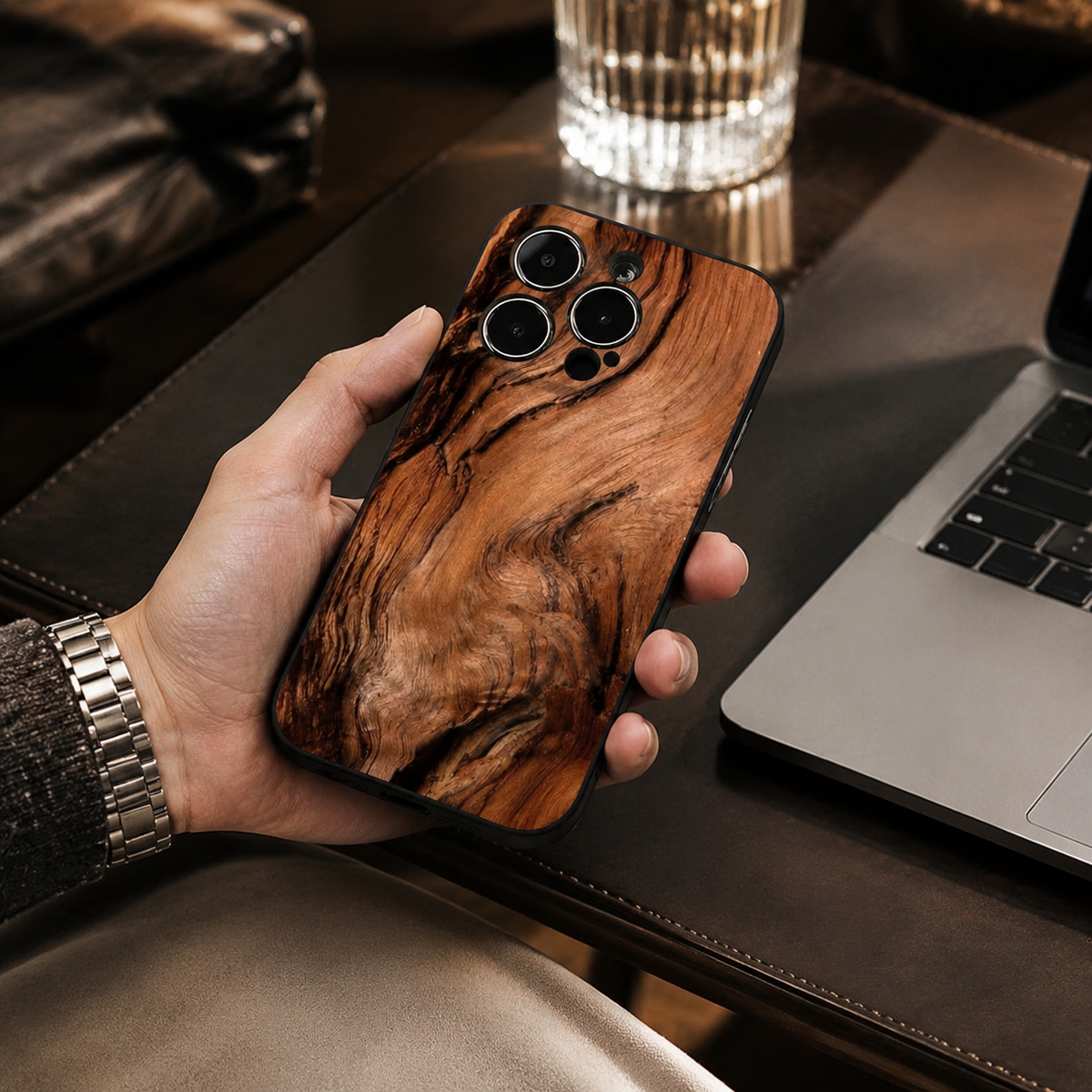 Premium iPhone Case MagSafe Natural Wood Back TPU Bumper Shockproof Magnetic Cover Camera Lens Protection Ultra Thin Slim Protective Design