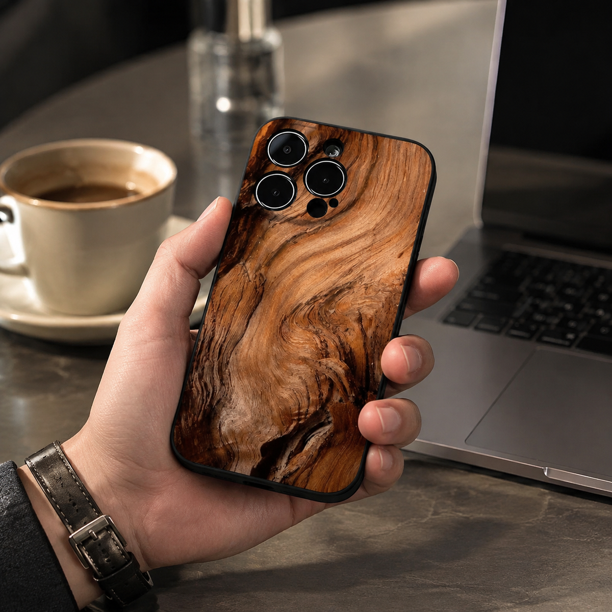 Premium iPhone Case MagSafe Natural Wood Back TPU Bumper Shockproof Magnetic Cover Camera Lens Protection Ultra Thin Slim Protective Design