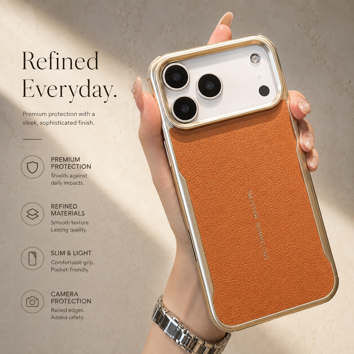 Premium iPhone Case MagSafe PU Leather Magnetic Protective Cover Shockproof PC Frame Anti Scratch Dustproof Non Slip Slim Full Coverage Modern Design