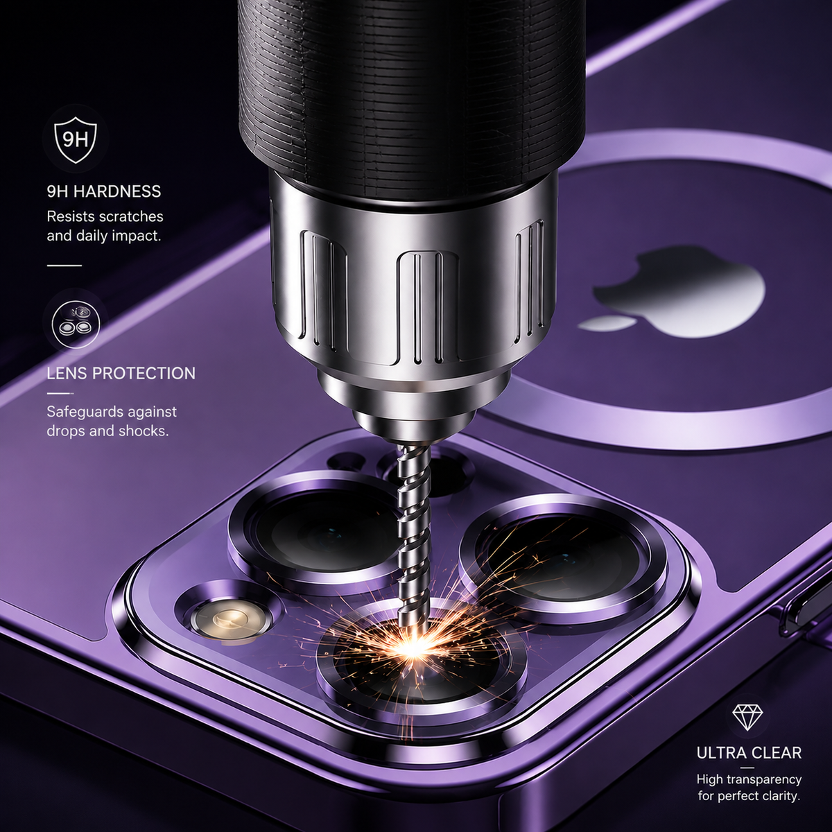Premium iPhone Case MagSafe Plating Clear Cover with Magnetic Wireless Charging Lens Protector Anti-Fingerprint Scratch-Resistant Design