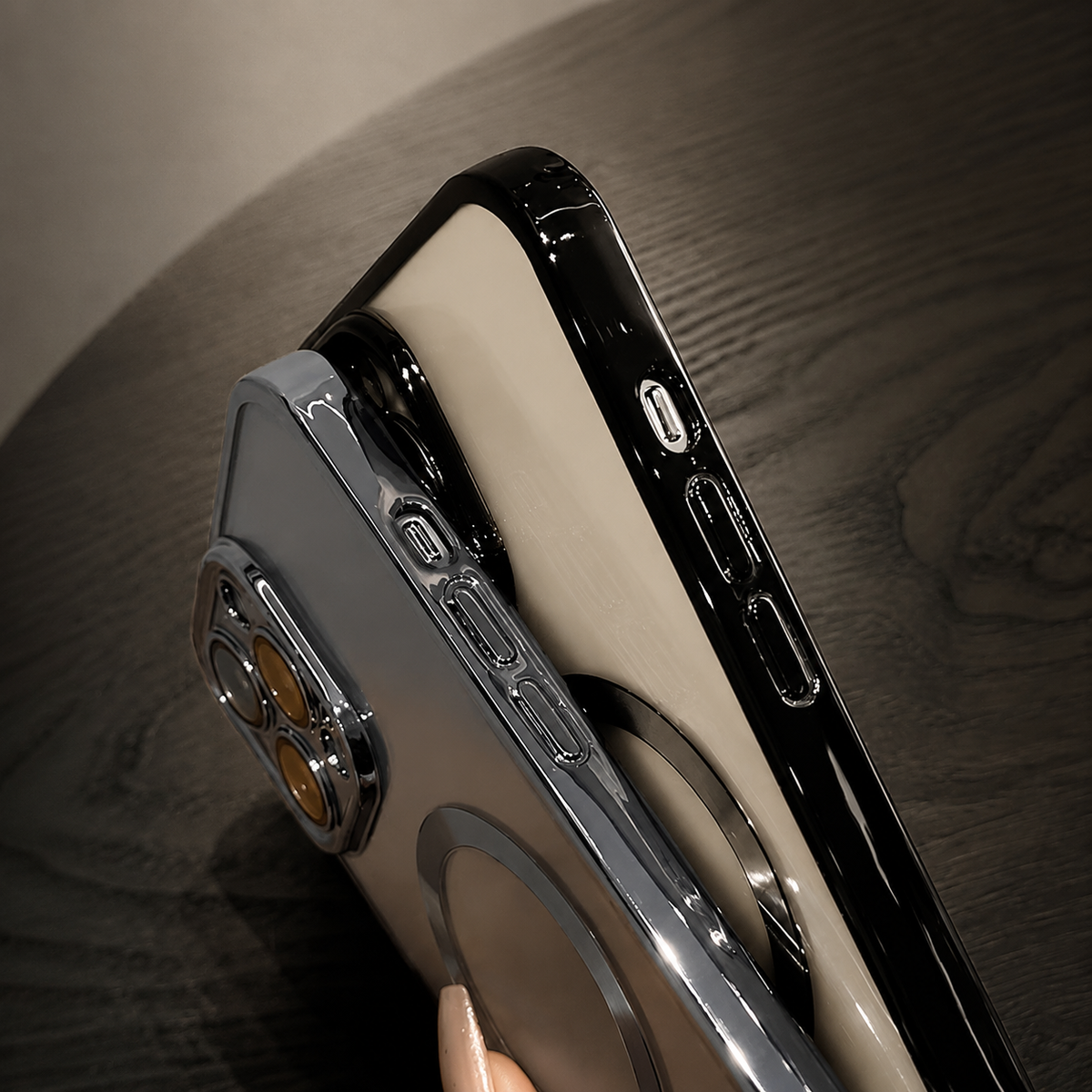 Premium iPhone Case MagSafe Plating Clear Cover with Magnetic Wireless Charging Lens Protector Anti-Fingerprint Scratch-Resistant Design