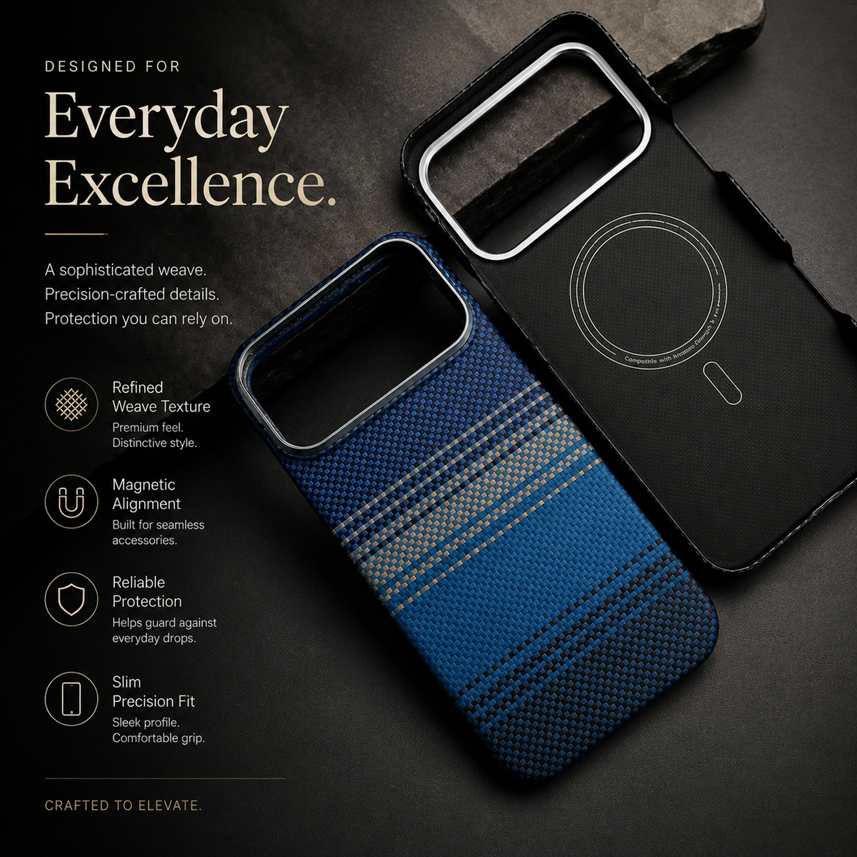 Premium iPhone Case MagSafe Real Carbon Fiber Aramid Fiber Ultra Thin Shockproof Matte Anti Fingerprint Protective Cover Full Coverage Slim Fit Design