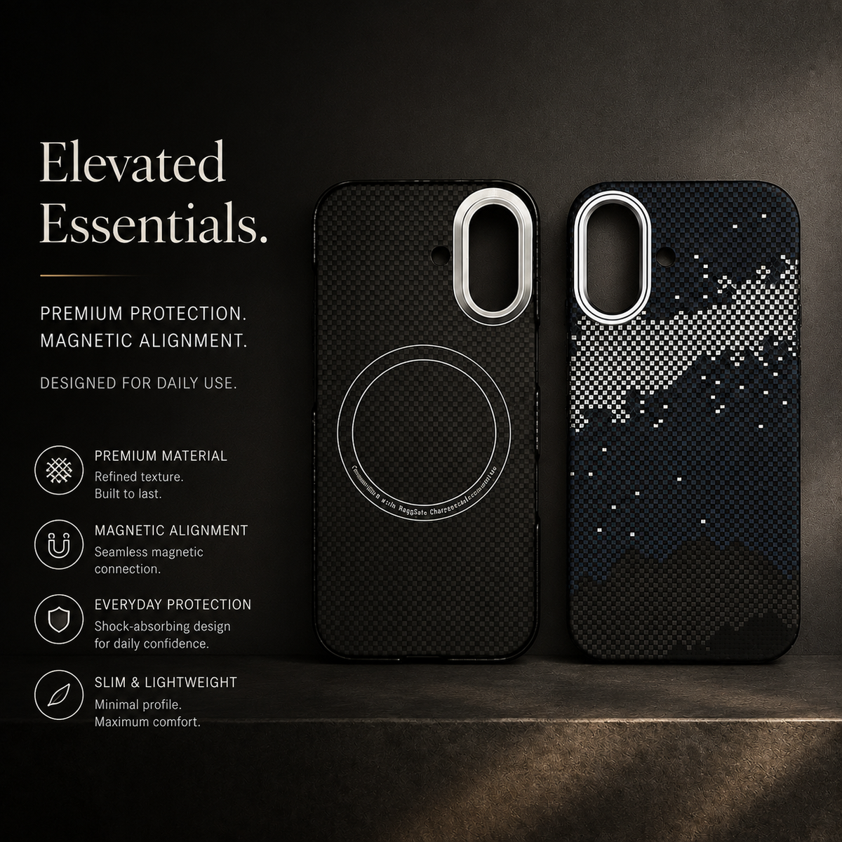 Premium iPhone Case MagSafe Real Carbon Fiber Aramid Fiber Ultra Thin Shockproof Matte Anti Fingerprint Protective Cover Full Coverage Slim Fit Design