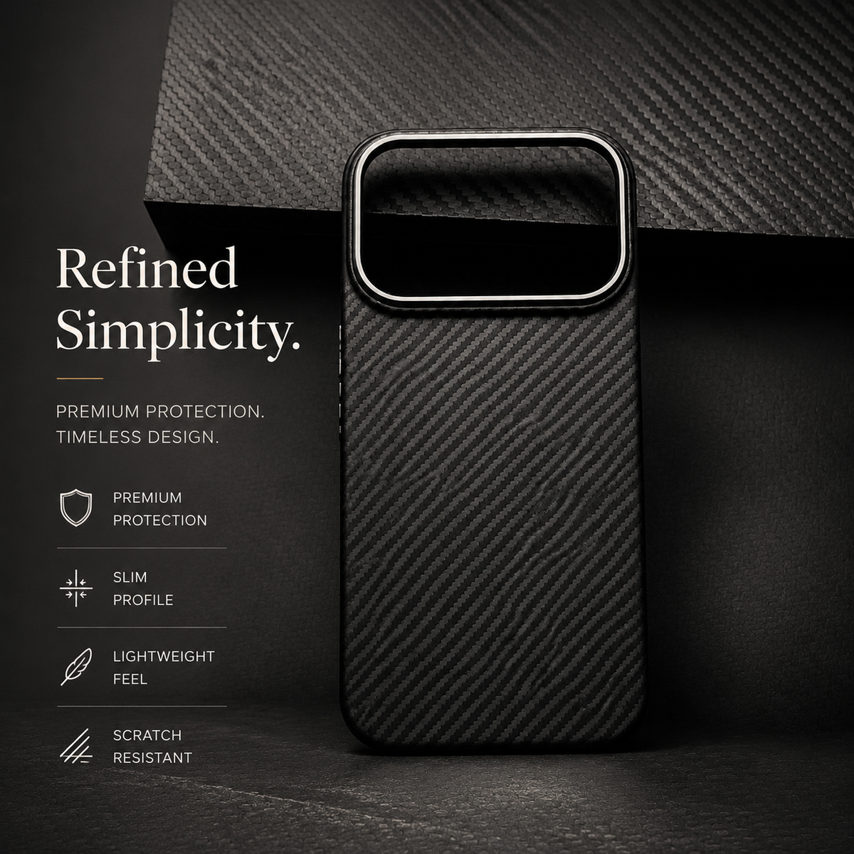 Premium iPhone Case MagSafe Real Carbon Fiber Aramid Fiber Ultra Thin Shockproof Matte Anti Fingerprint Protective Cover Full Coverage Slim Fit Design