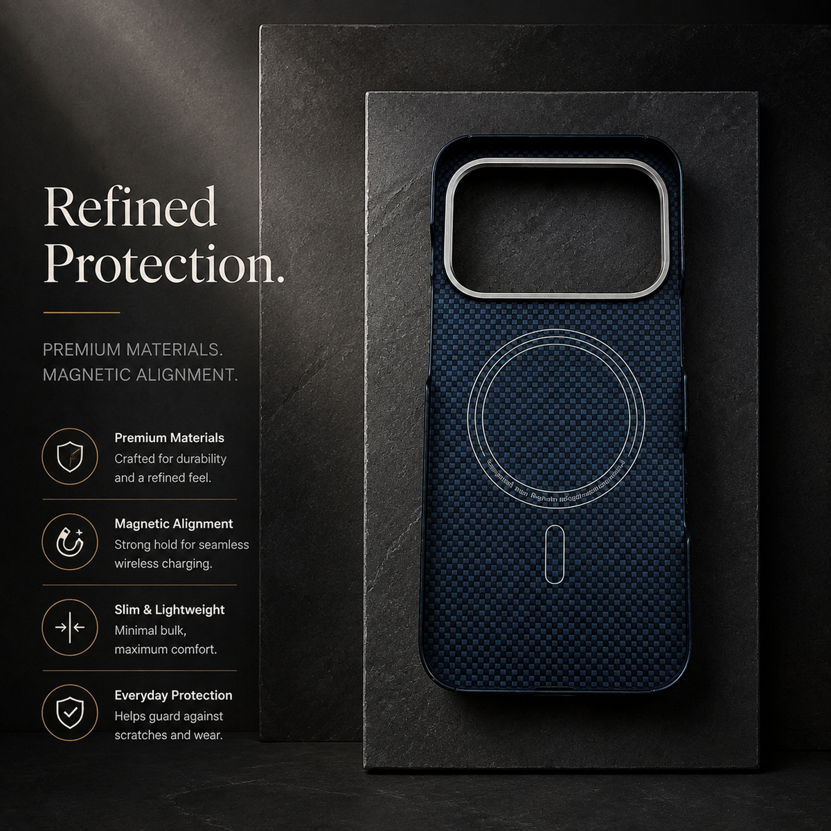 Premium iPhone Case MagSafe Real Carbon Fiber Aramid Fiber Ultra Thin Shockproof Matte Anti Fingerprint Protective Cover Full Coverage Slim Fit Design
