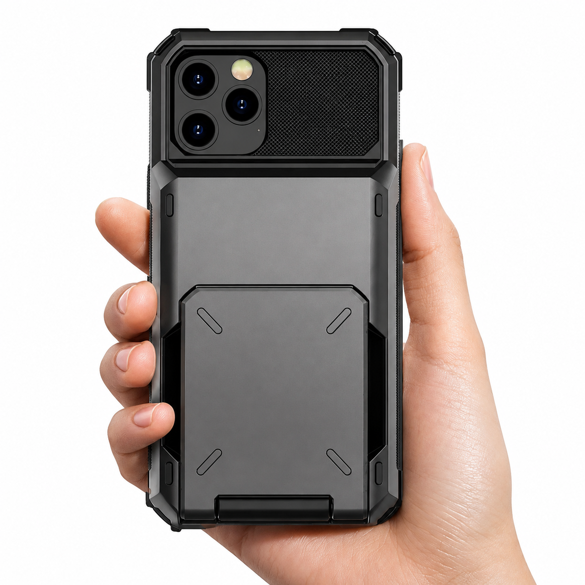 Premium iPhone Case MagSafe Rugged Armor Wallet Card Holder Kickstand TPU Bumper Shockproof Scratch Resistant Full Coverage Magnetic Ring Protective