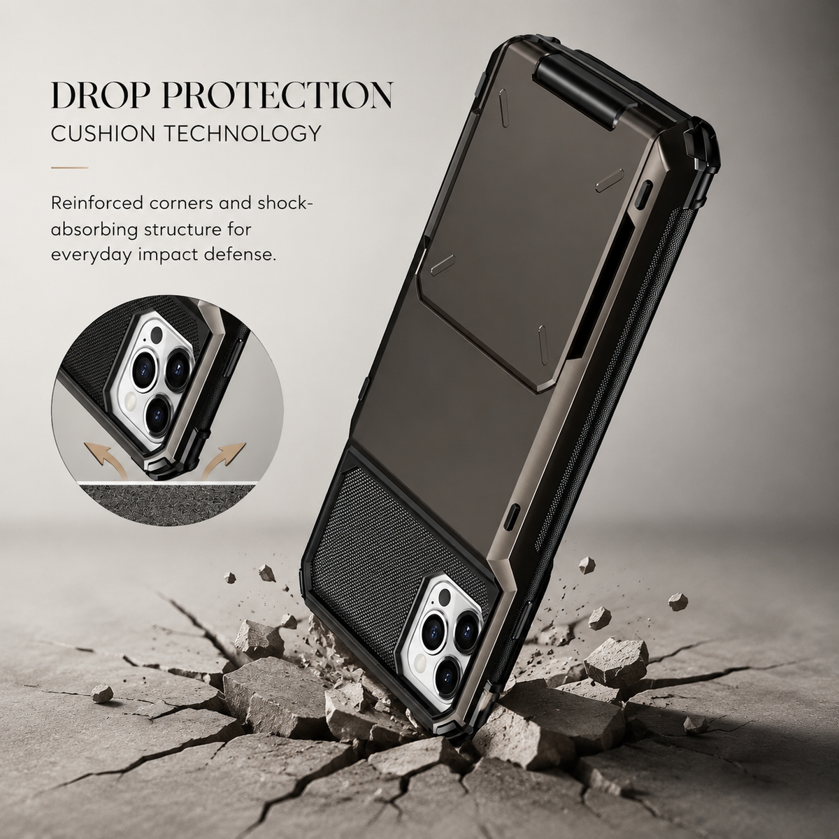 Premium iPhone Case MagSafe Rugged Armor Wallet Card Holder Kickstand TPU Bumper Shockproof Scratch Resistant Full Coverage Magnetic Ring Protective