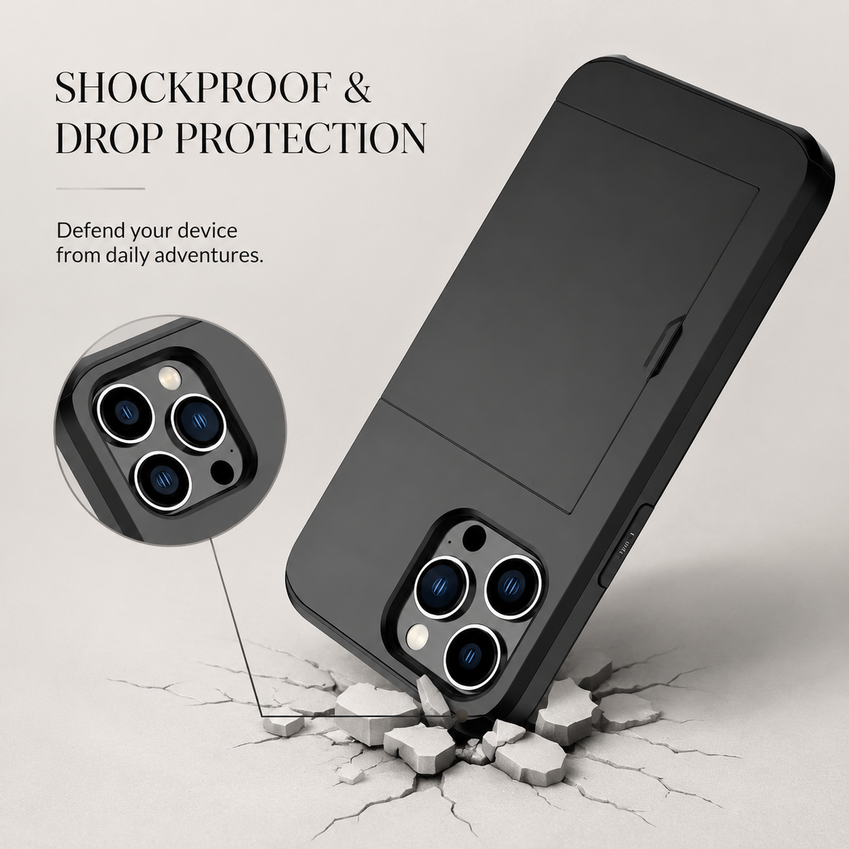 Premium iPhone Case MagSafe Rugged Slide Wallet Card Holder PC TPU Shockproof Protective Cover Anti Fingerprint Scratch Resistant Non Slip Armor Build