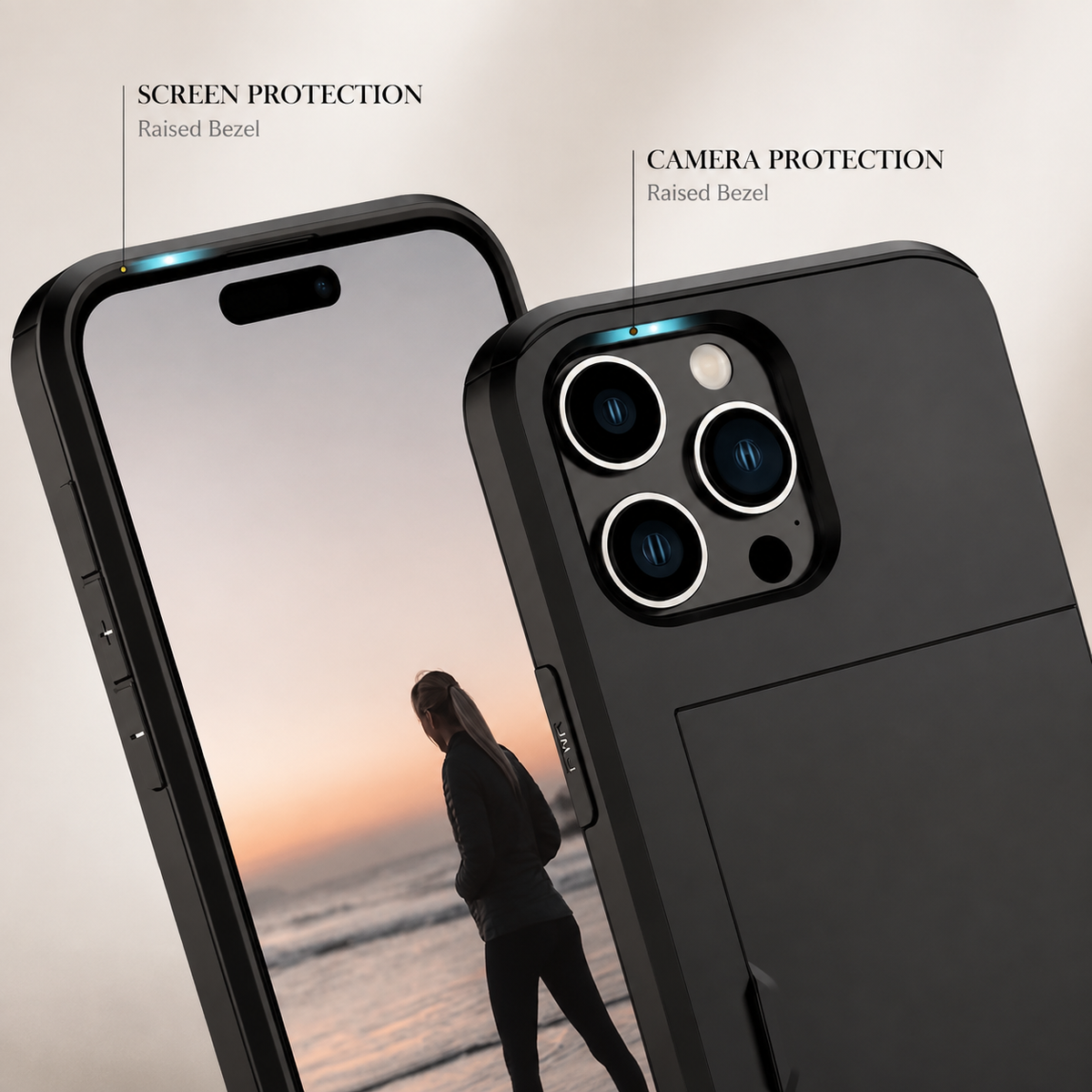 Premium iPhone Case MagSafe Rugged Slide Wallet Card Holder PC TPU Shockproof Protective Cover Anti Fingerprint Scratch Resistant Non Slip Armor Build