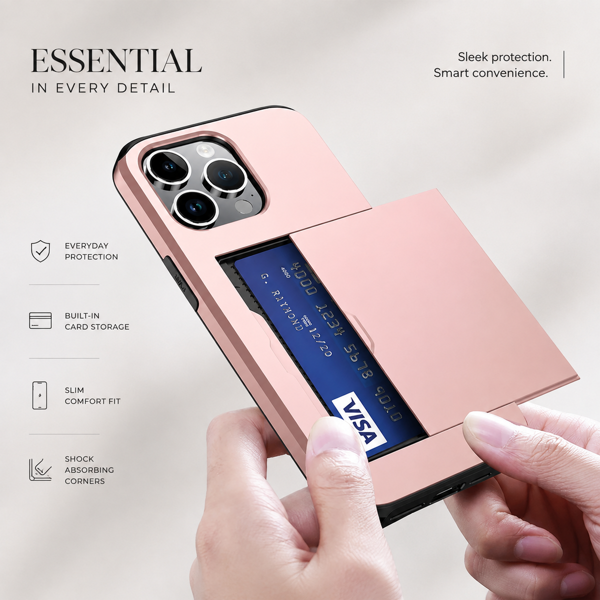 Premium iPhone Case MagSafe Rugged Slide Wallet Card Holder PC TPU Shockproof Protective Cover Anti Fingerprint Scratch Resistant Non Slip Armor Build