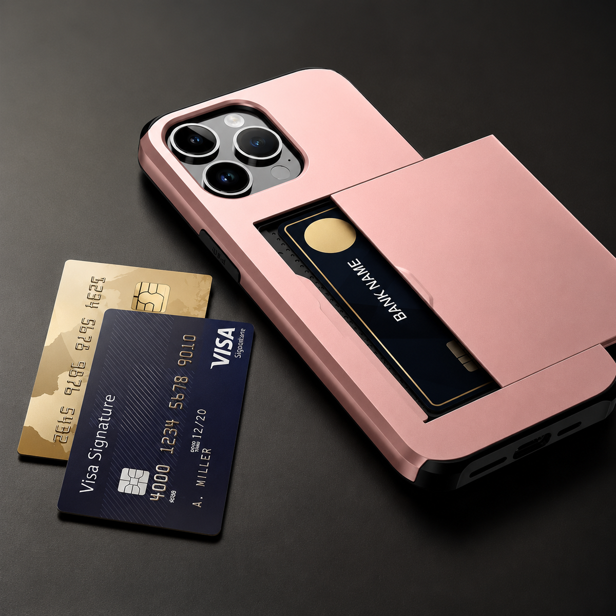Premium iPhone Case MagSafe Rugged Slide Wallet Card Holder PC TPU Shockproof Protective Cover Anti Fingerprint Scratch Resistant Non Slip Armor Build