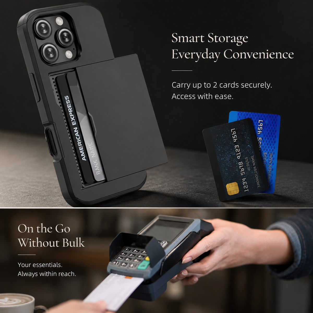 Premium iPhone Case MagSafe Rugged Slide Wallet Card Holder PC TPU Shockproof Protective Cover Anti Fingerprint Scratch Resistant Non Slip Armor Build