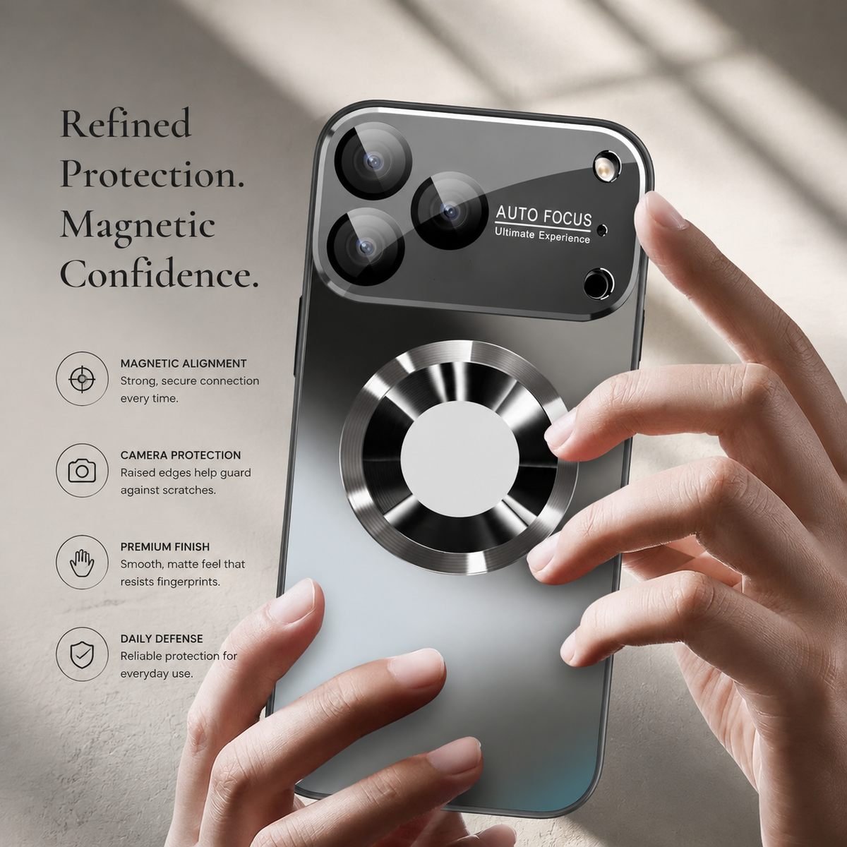 Premium iPhone Case MagSafe Titanium Matte Protective Cover Camera Lens Protection Shockproof Anti Fingerprint Slim Magnetic Metal Design