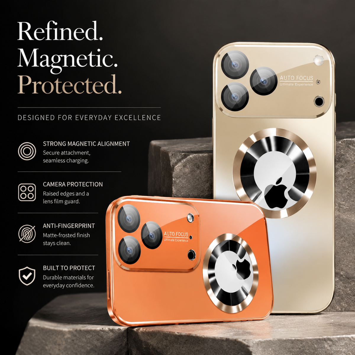 Premium iPhone Case MagSafe Titanium Matte Protective Cover Camera Lens Protection Shockproof Anti Fingerprint Slim Magnetic Metal Design