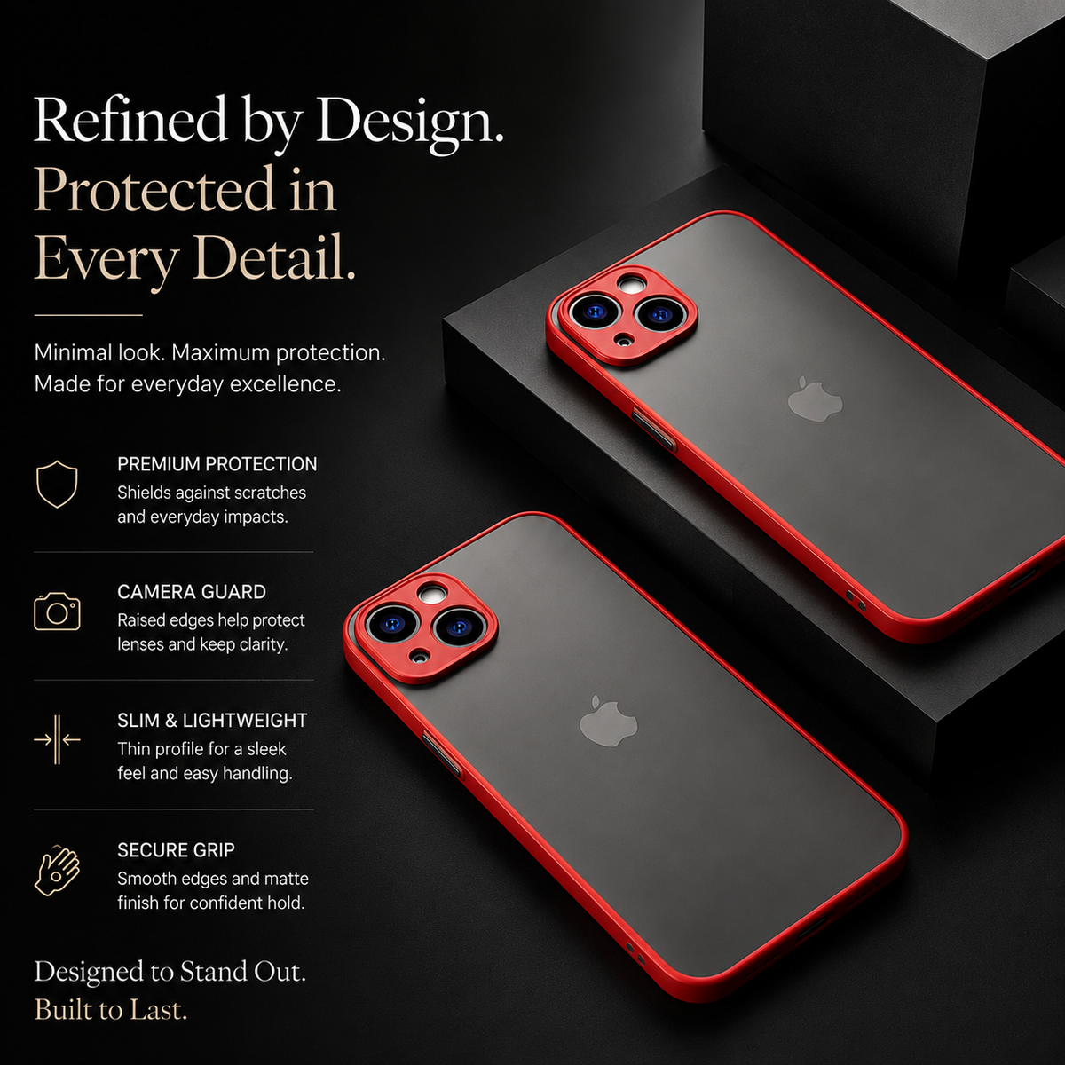 Premium iPhone Case MagSafe Translucent Armor Shockproof Matte Protective Cover Anti Fingerprint Camera Protection Slim Full Coverage Clean Fit