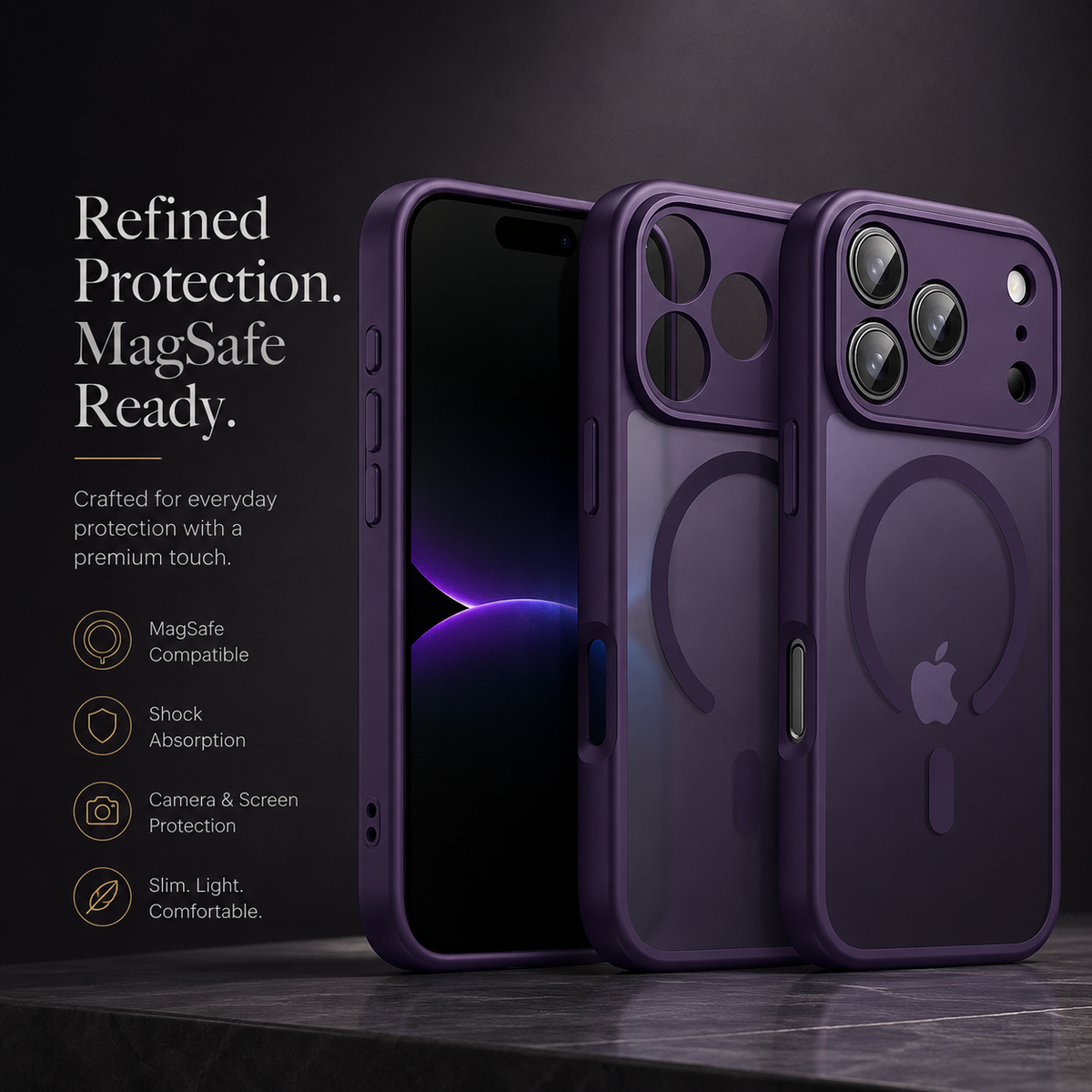 Premium iPhone Case MagSafe Translucent Matte Anti Fingerprint Shockproof PC TPU Protective Cover Anti Scratch Lightweight Slim Full Coverage Case