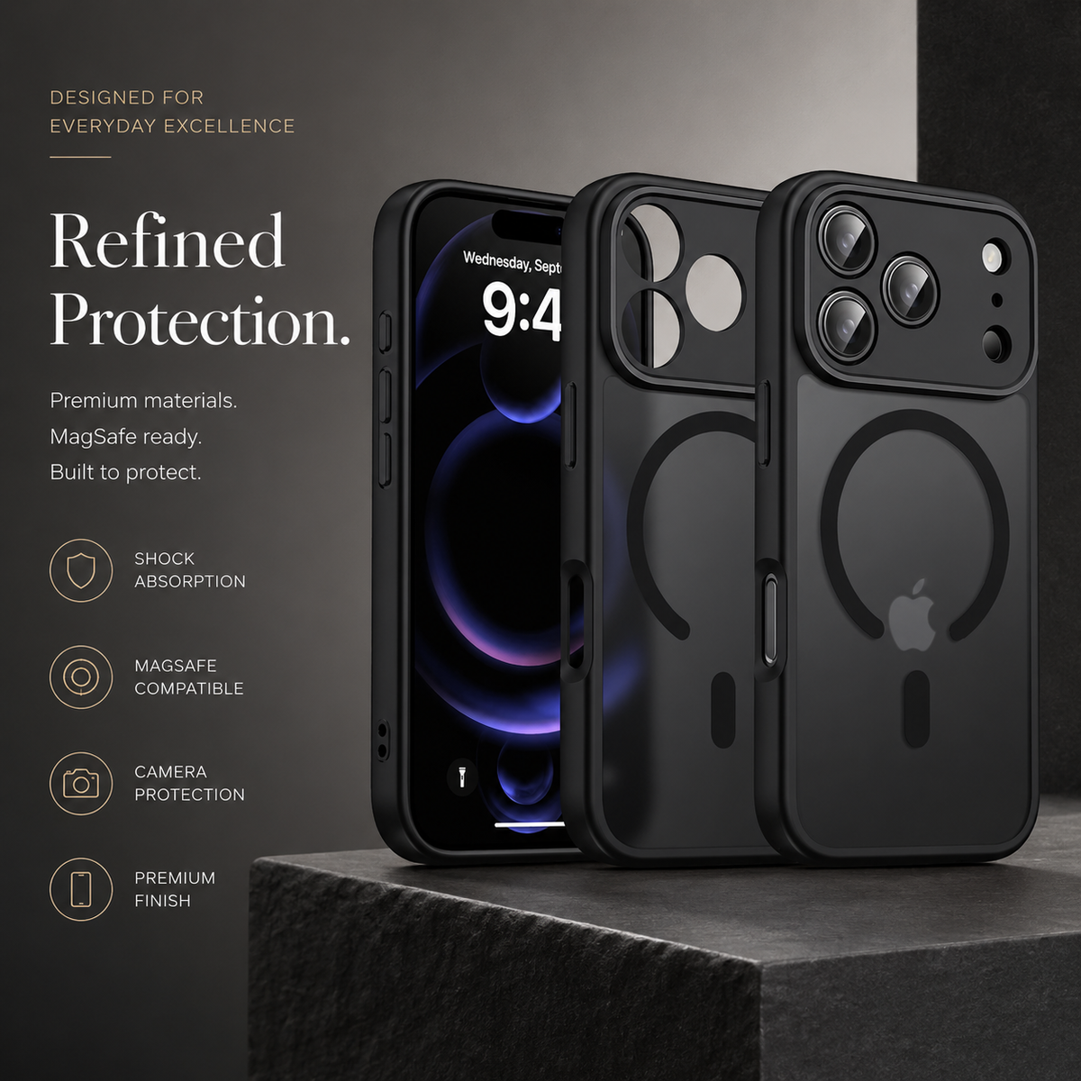 Premium iPhone Case MagSafe Translucent Matte Anti Fingerprint Shockproof PC TPU Protective Cover Anti Scratch Lightweight Slim Full Coverage Case