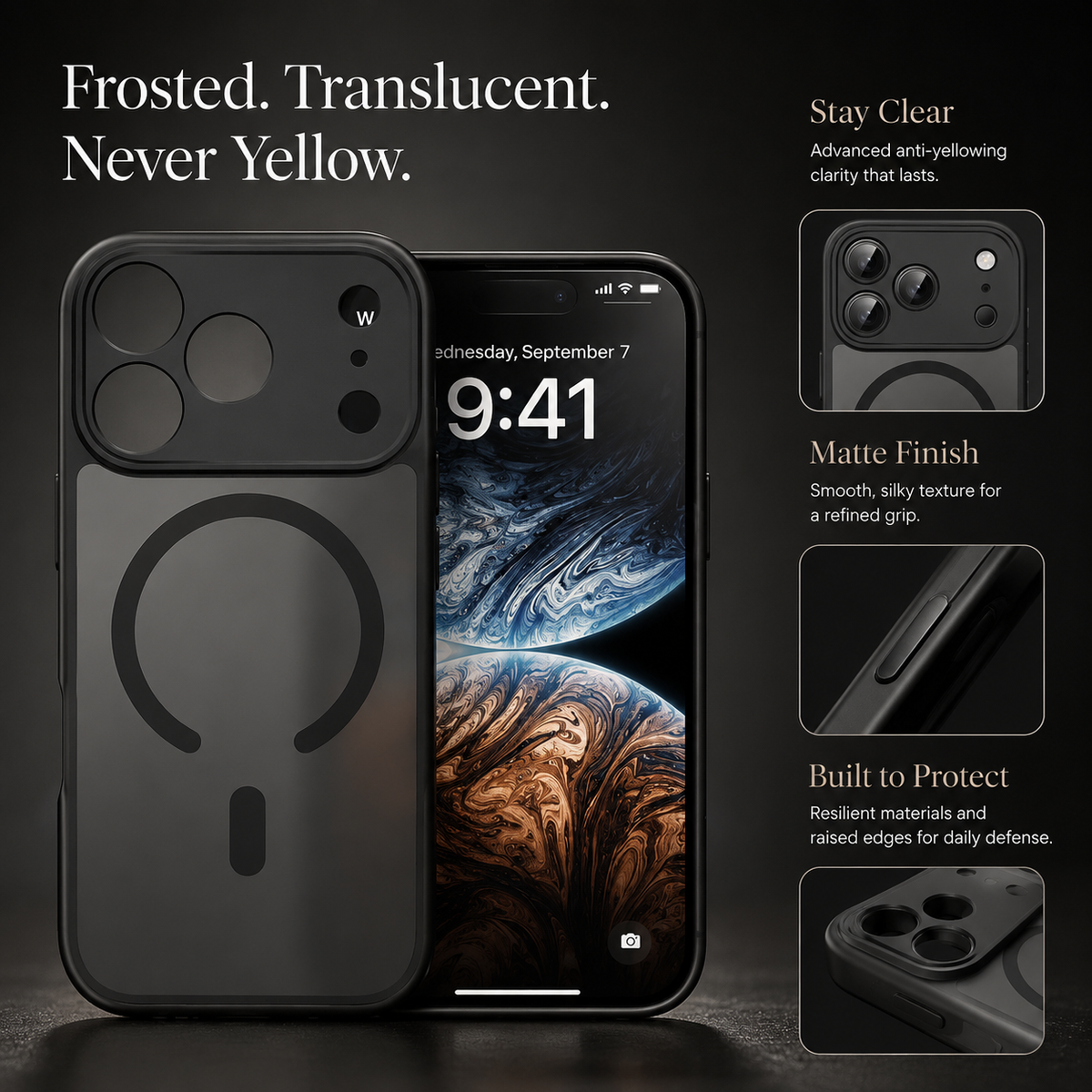 Premium iPhone Case MagSafe Translucent Matte Magnetic Protective Cover Anti Fingerprint Anti Scratch Lightweight PC TPU Slim Full Coverage Case Design