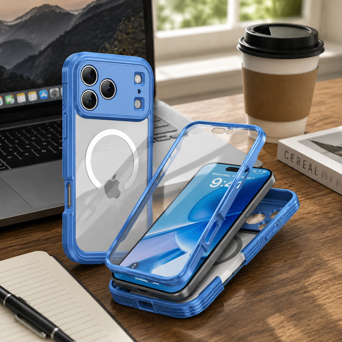 Premium iPhone Case MagSafe Transparent Full Coverage Shockproof TPU Protective Cover Wireless Charging Anti Scratch Magnetic Slim Clear Double-Sided