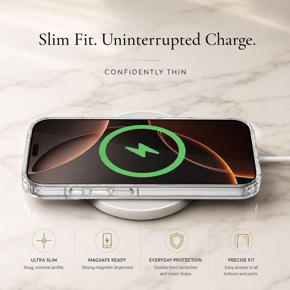 Premium iPhone Case MagSafe Ultra Slim Magnetic Shockproof Cover PC TPU Wireless Charging Anti Scratch Soft Non Slip Lightweight Full Protection