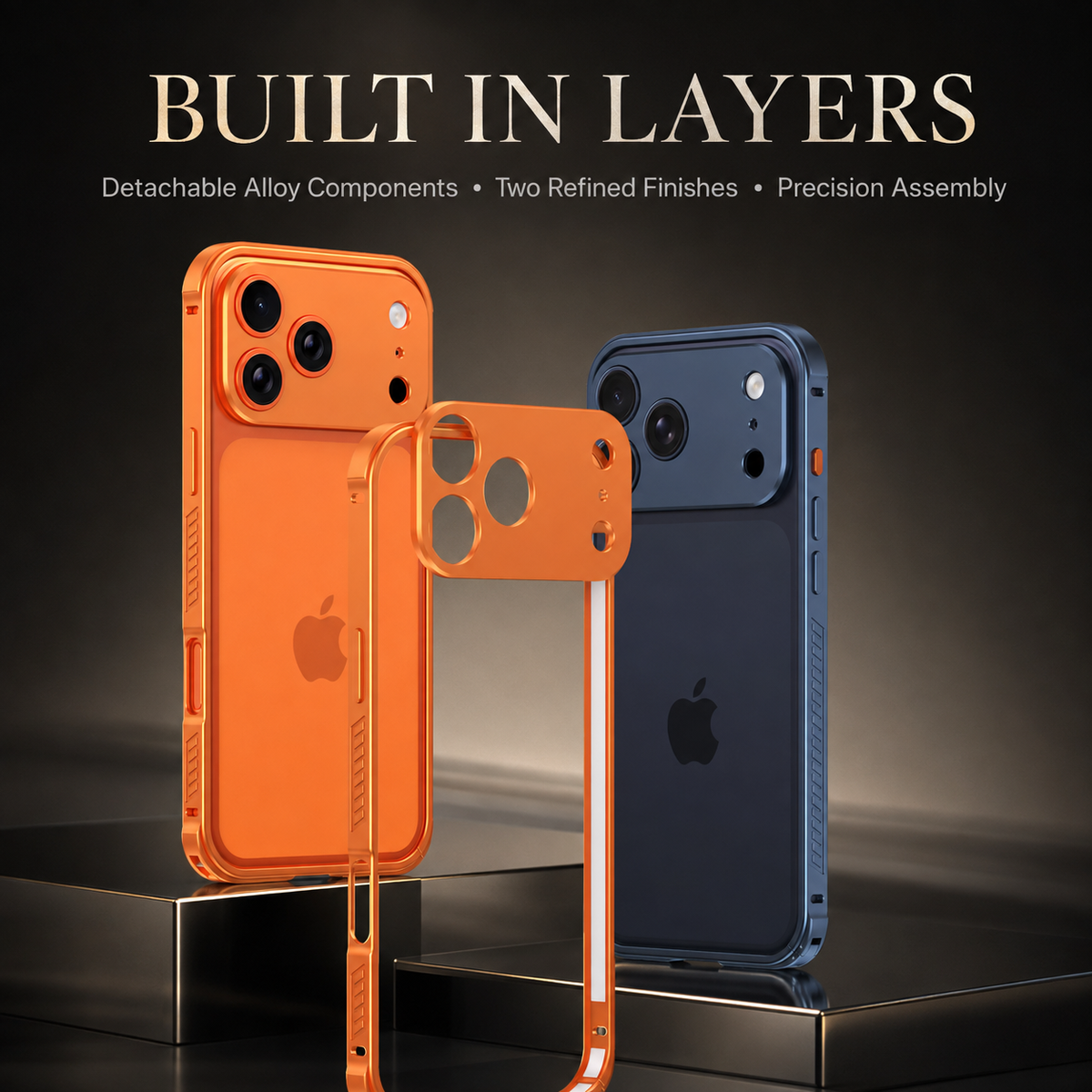Premium iPhone Case MagSafe Ultra Thin Aluminum Frame Metal Bumper Lens Protector Matte Anti Scratch Non Slip Lightweight Protective Cover Case Design