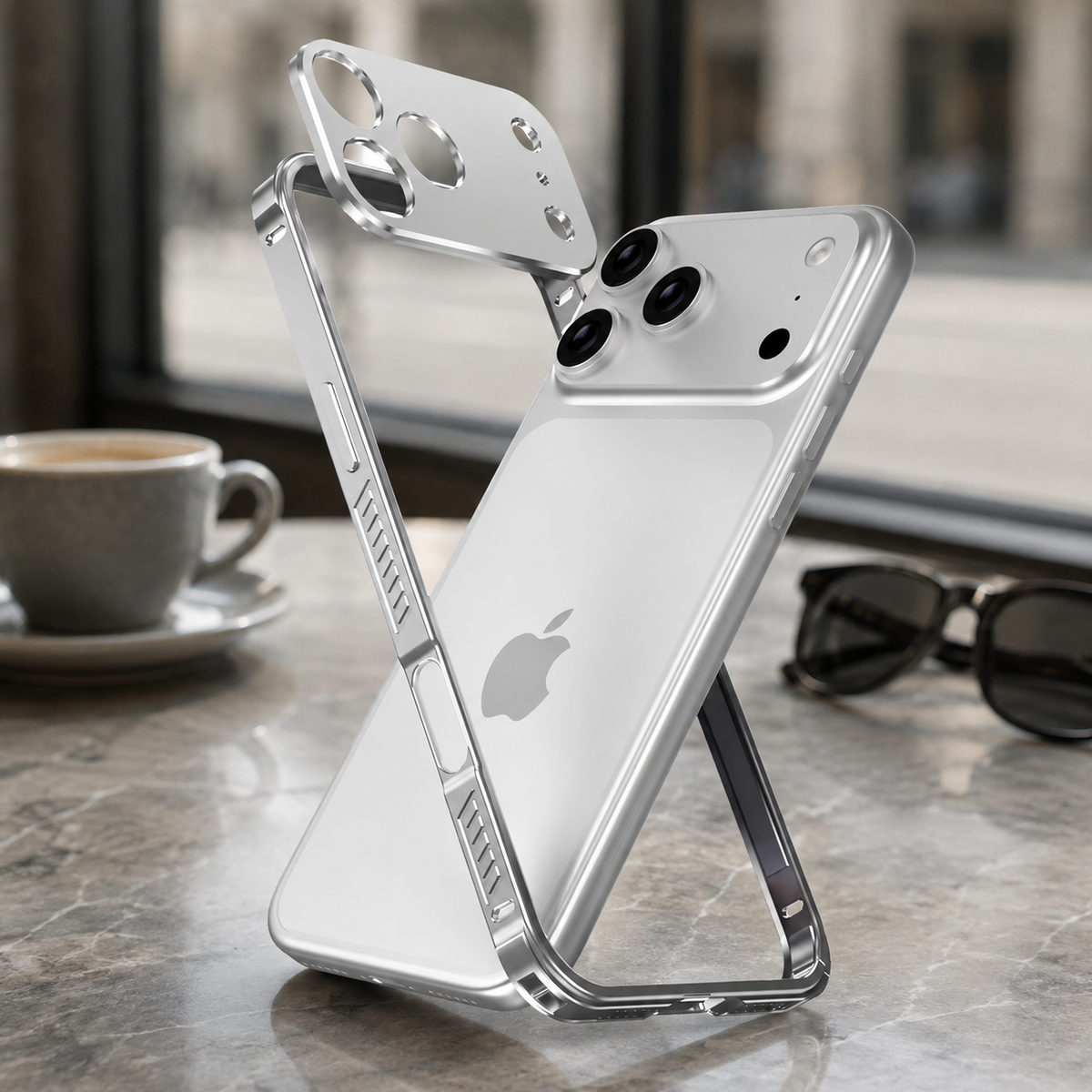 Premium iPhone Case MagSafe Ultra Thin Aluminum Frame Metal Bumper Lens Protector Matte Anti Scratch Non Slip Lightweight Protective Cover Case Design
