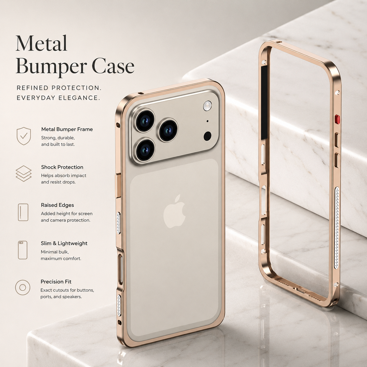 Premium iPhone Case MagSafe Ultra Thin Aluminum Metal Bumper Magnetic Protective Frame Anti Scratch Anti Fingerprint Matte Non Slip Slim Lightweight Cover