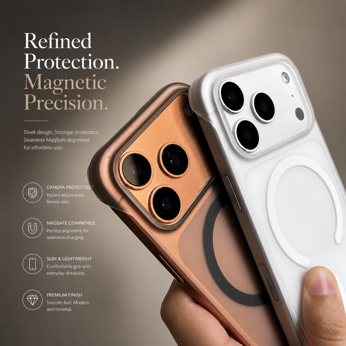 Premium iPhone Case MagSafe Ultra Thin Frameless Magnetic Clear Matte Protective Cover Anti Scratch Wireless Charging Slim Lightweight Minimalist Case