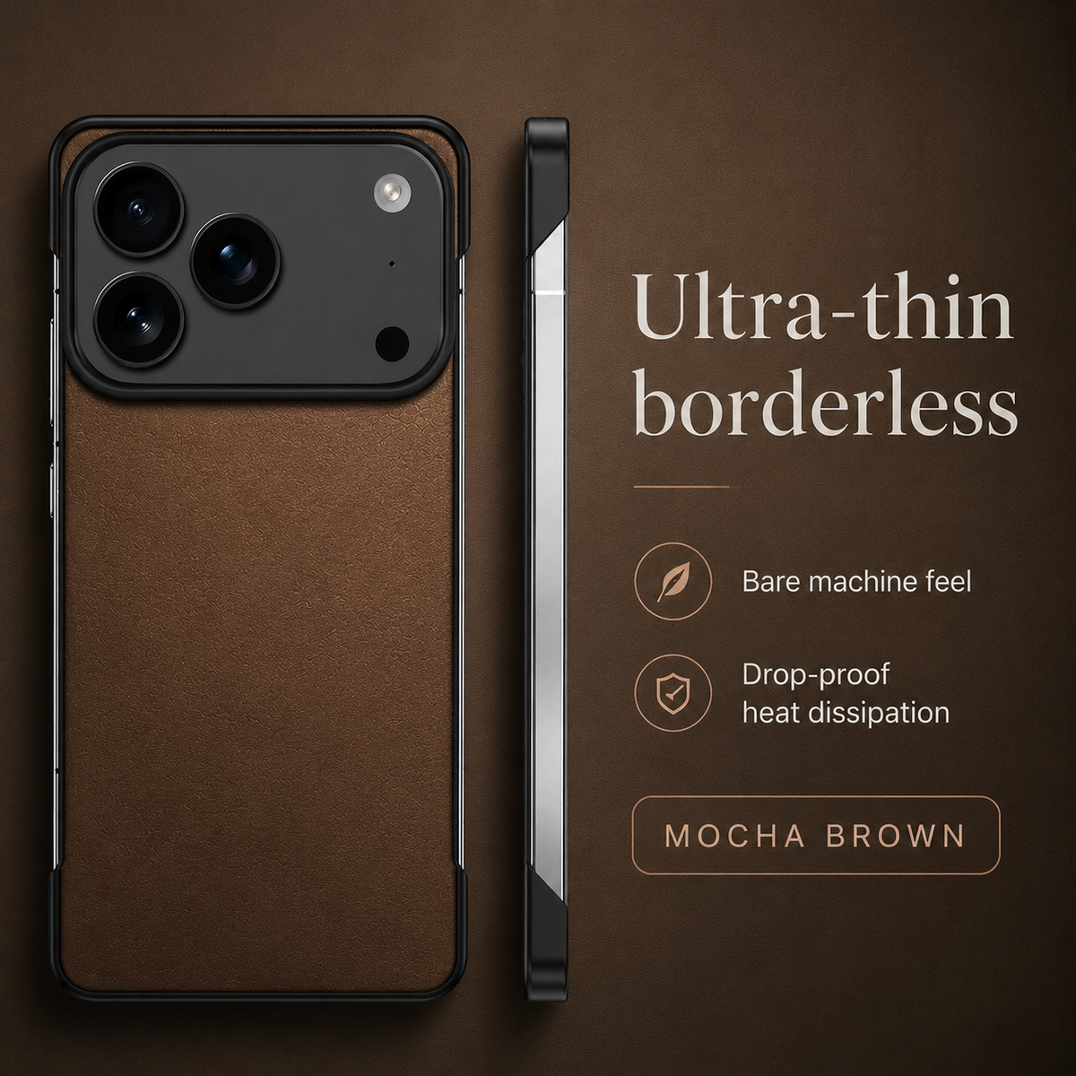 Premium iPhone Case MagSafe Ultra Thin Leather PC Cover Shockproof Anti Scratch Camera Protection Non Slip Matte Frameless Slim Full Cover Modern Look