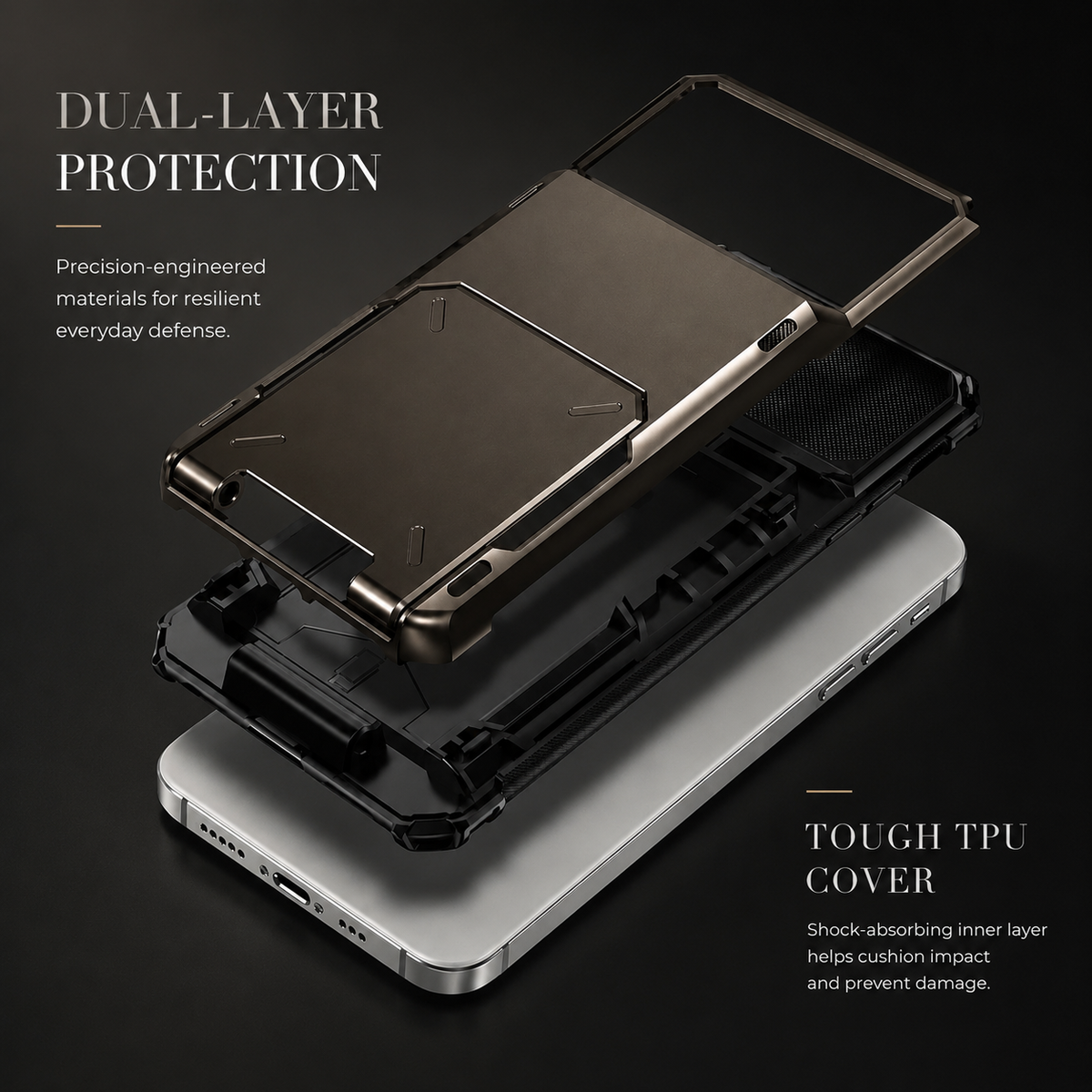 Premium iPhone Case MagSafe Wallet Card Holder Shockproof Camera Protection Slim Full Coverage Protective Cover Magnetic Charging Compact Design Daily