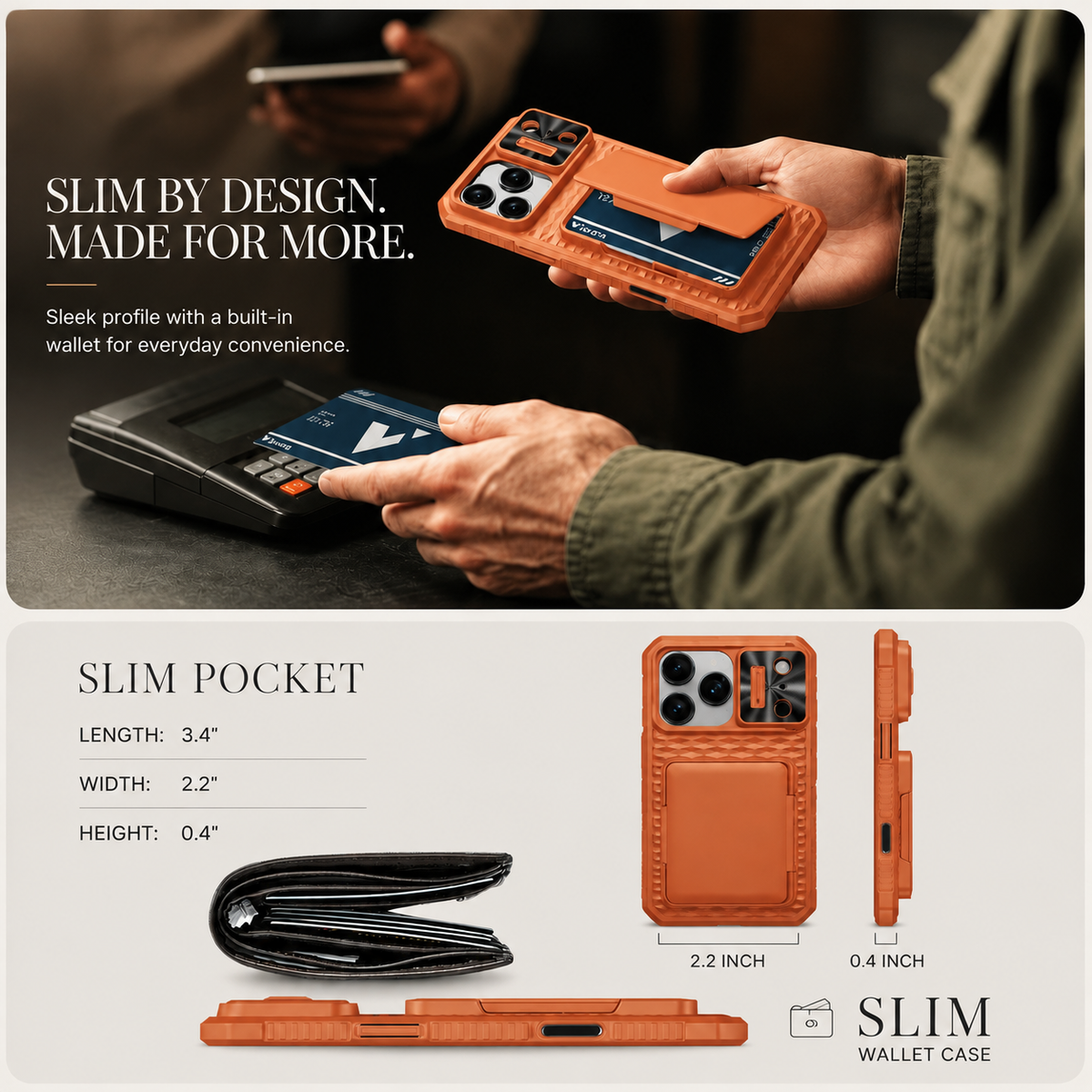 Premium iPhone Case MagSafe Wallet Card Holder Sliding Camera Cover RFID Blocking Shockproof Kickstand Dual Layer Protective Cover Full Protection Fit