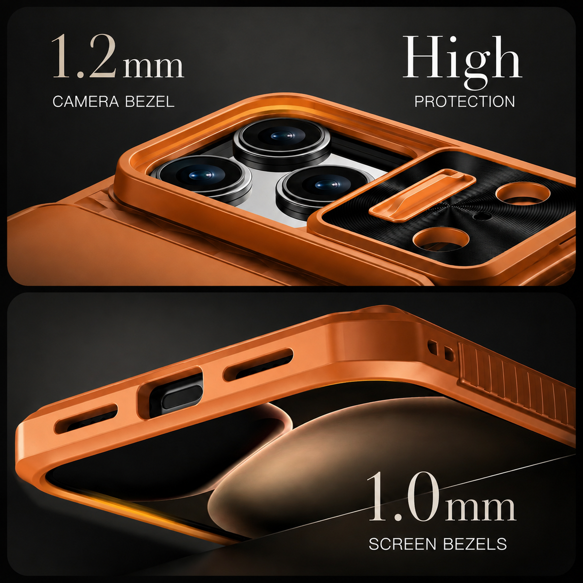 Premium iPhone Case MagSafe Wallet Card Holder Sliding Camera Cover RFID Blocking Shockproof Kickstand Dual Layer Protective Cover Full Protection Fit