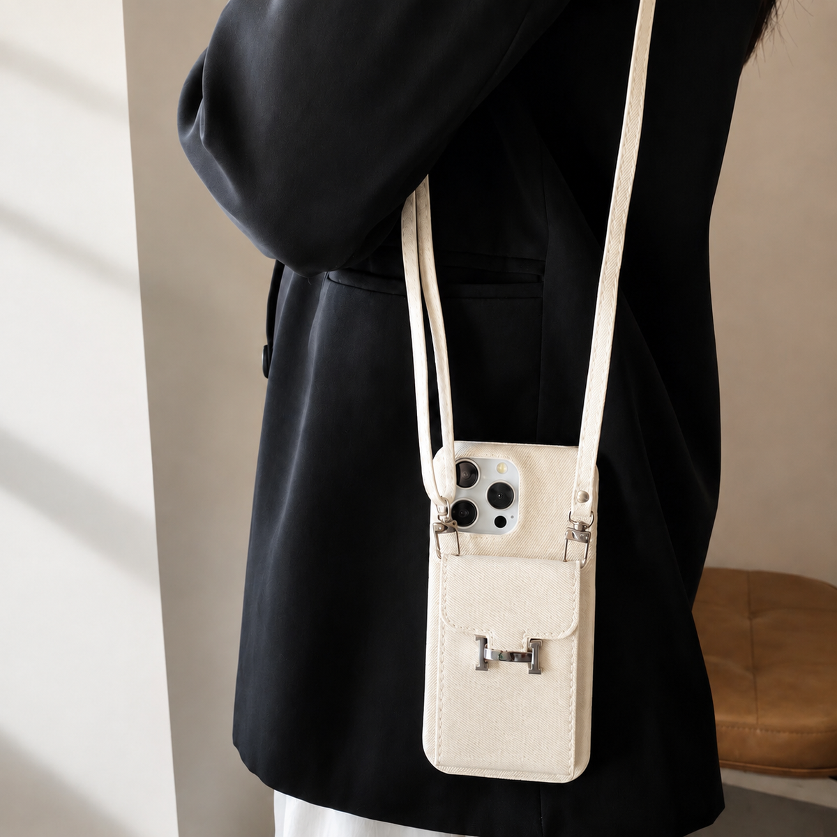 Premium iPhone Case MagSafe Wallet Crossbody PU Leather Card Holder Shockproof RFID Blocking Magnetic Flip Cover Shoulder Strap Full Protection Design