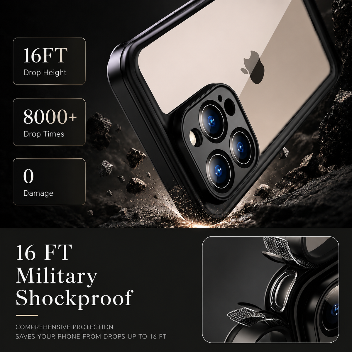 Premium iPhone Case MagSafe Waterproof Built In Screen Protection Shockproof Dustproof Full Body Protective Cover Sealed Rugged Heavy Duty Case Design