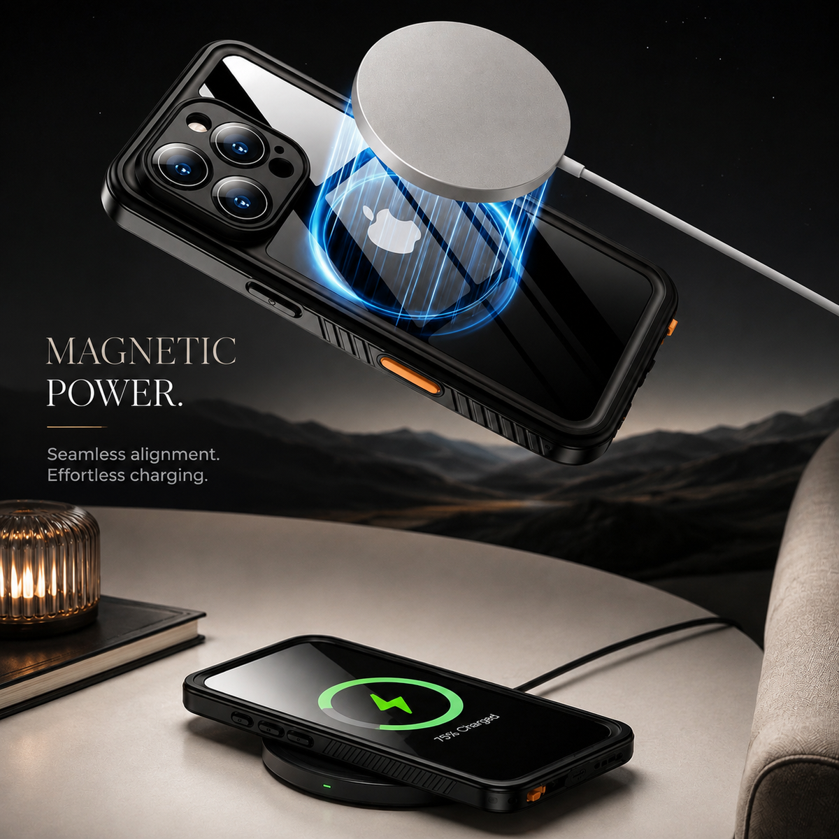 Premium iPhone Case MagSafe Waterproof Built In Screen Protection Shockproof Dustproof Full Body Protective Cover Sealed Rugged Heavy Duty Case Design