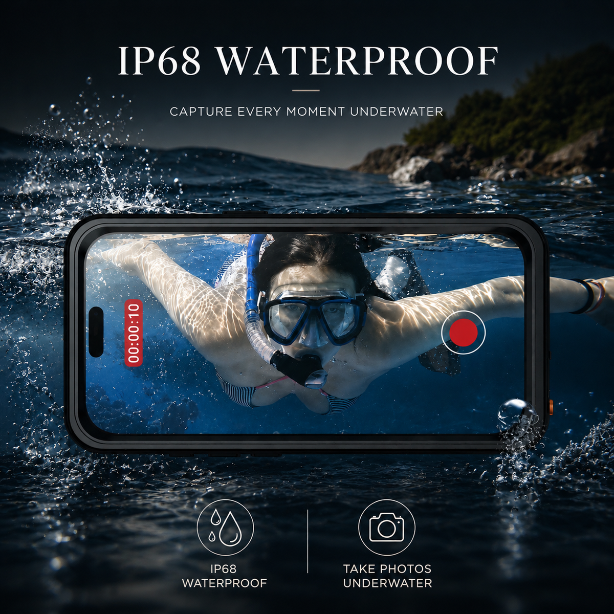 Premium iPhone Case MagSafe Waterproof Built In Screen Protection Shockproof Dustproof Full Body Protective Cover Sealed Rugged Heavy Duty Case Design