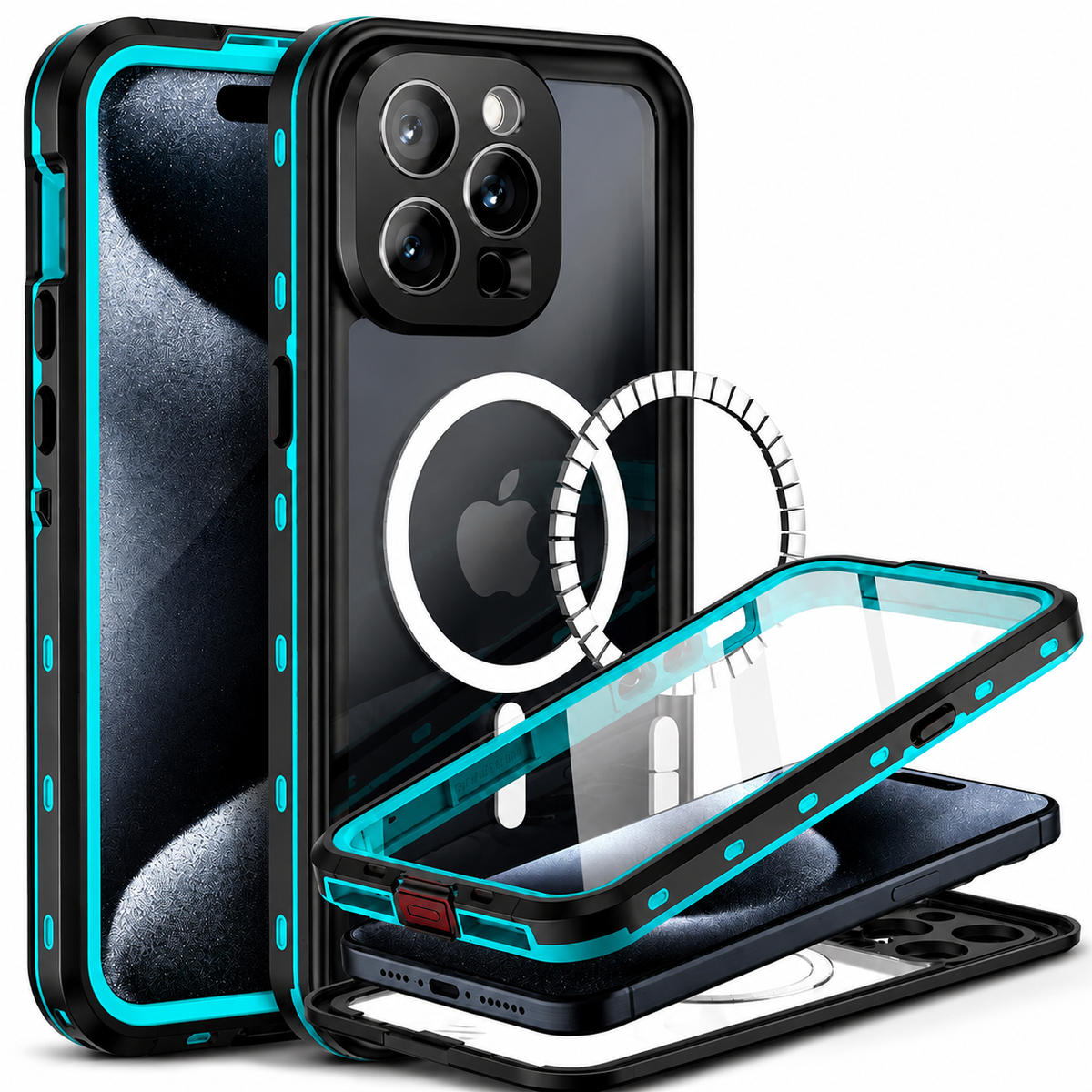 Premium iPhone Case MagSafe Waterproof IP68 Sealed Cover Shockproof 360° Full Body Protection Camera Screen Guard Rugged Outdoor Protective Design Use