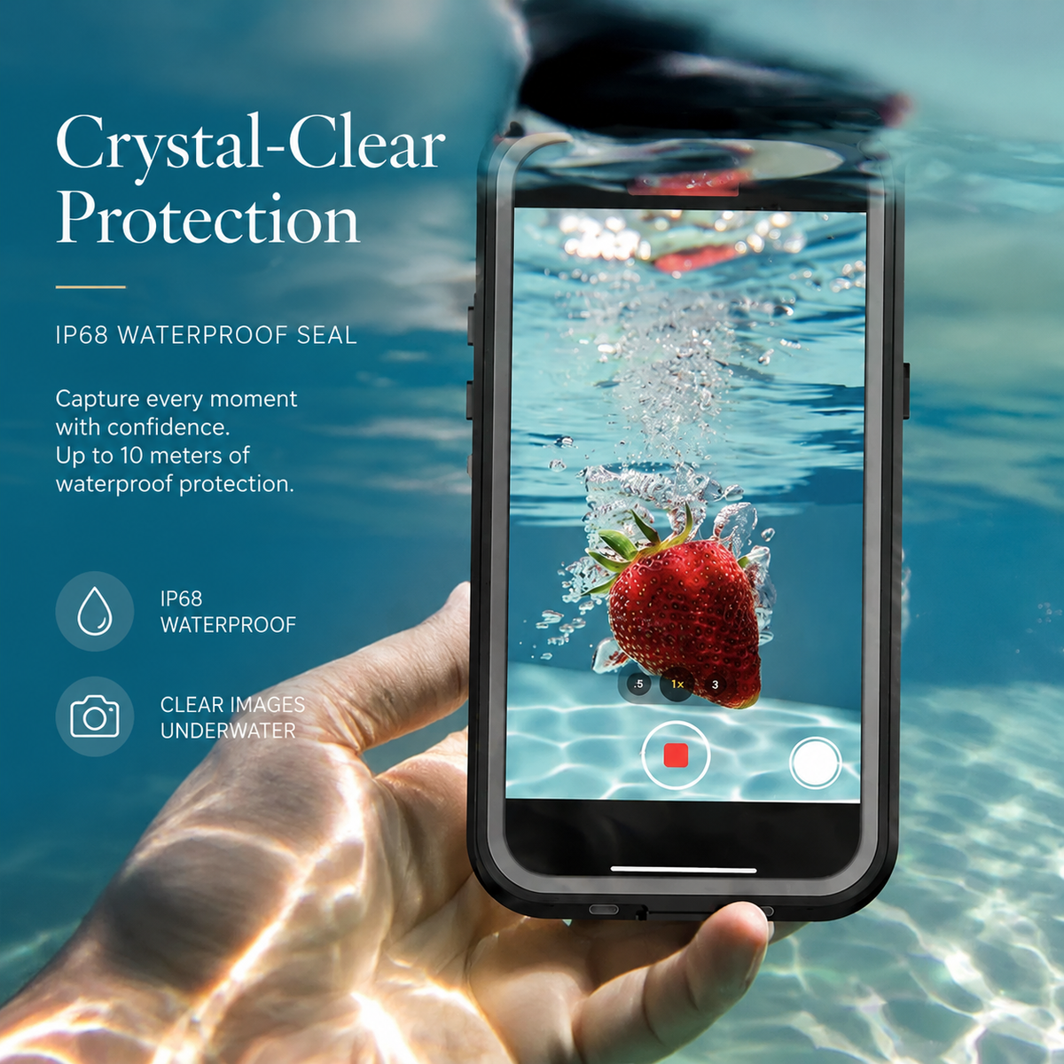Premium iPhone Case MagSafe Waterproof IP68 Shockproof 360 Full Body Sealed Protective Cover Camera Lens Dustproof Anti Scratch Magnetic Slim Design Qi