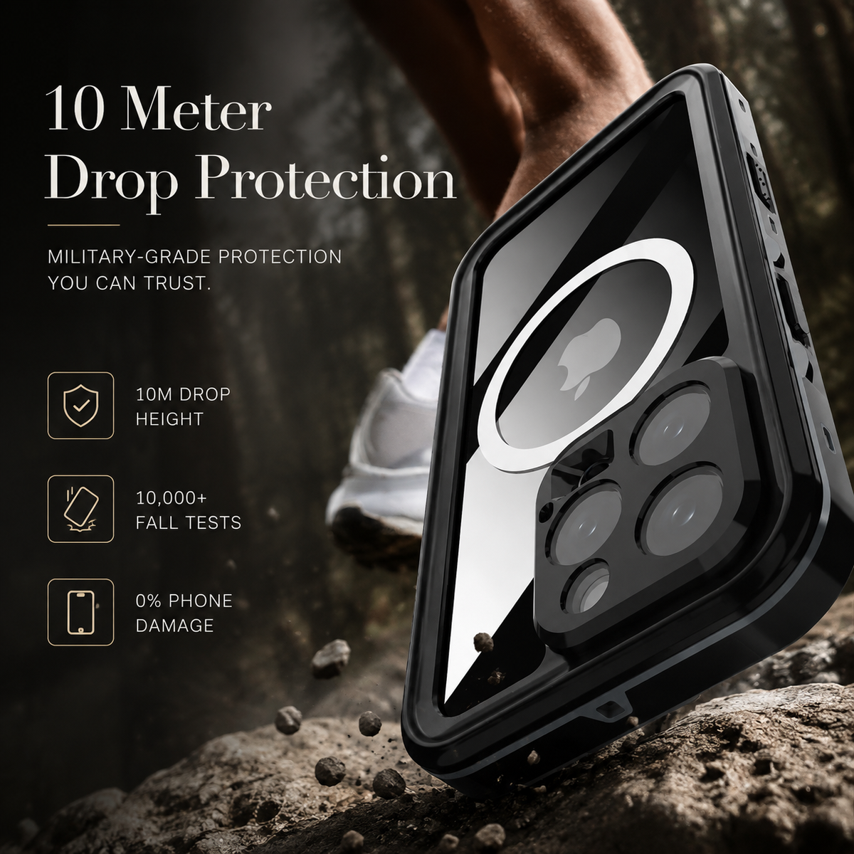 Premium iPhone Case MagSafe Waterproof IP68 Shockproof 360 Full Body Sealed Protective Cover Camera Lens Dustproof Anti Scratch Magnetic Slim Design Qi