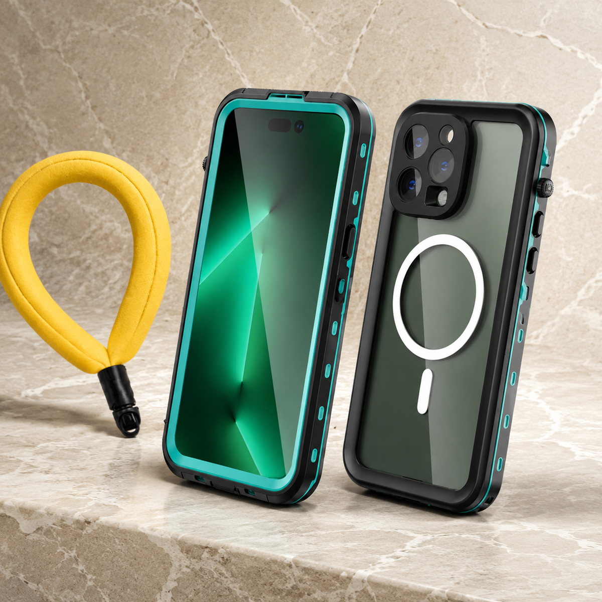 Premium iPhone Case MagSafe Waterproof Shockproof IP68 Sealed Body Cover Camera Lens Protection Transparent Dustproof Rugged Protective Design Surface