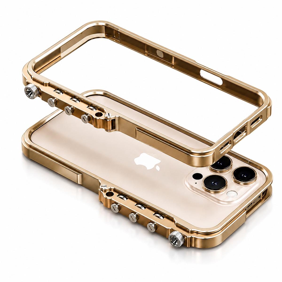 Premium iPhone Case Magnetic Aluminum Alloy Armored Frame MagSafe Compatible Shockproof Anti Scratch Non Slip Glitter Heat Resistant Slim Cover Design