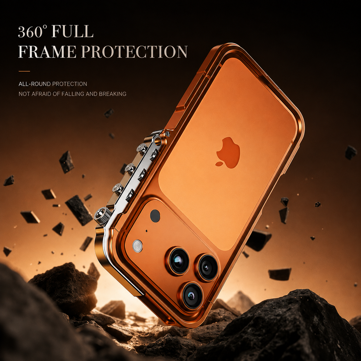 Premium iPhone Case Magnetic Aluminum Alloy Armored Frame MagSafe Compatible Shockproof Anti Scratch Non Slip Glitter Heat Resistant Slim Cover Design