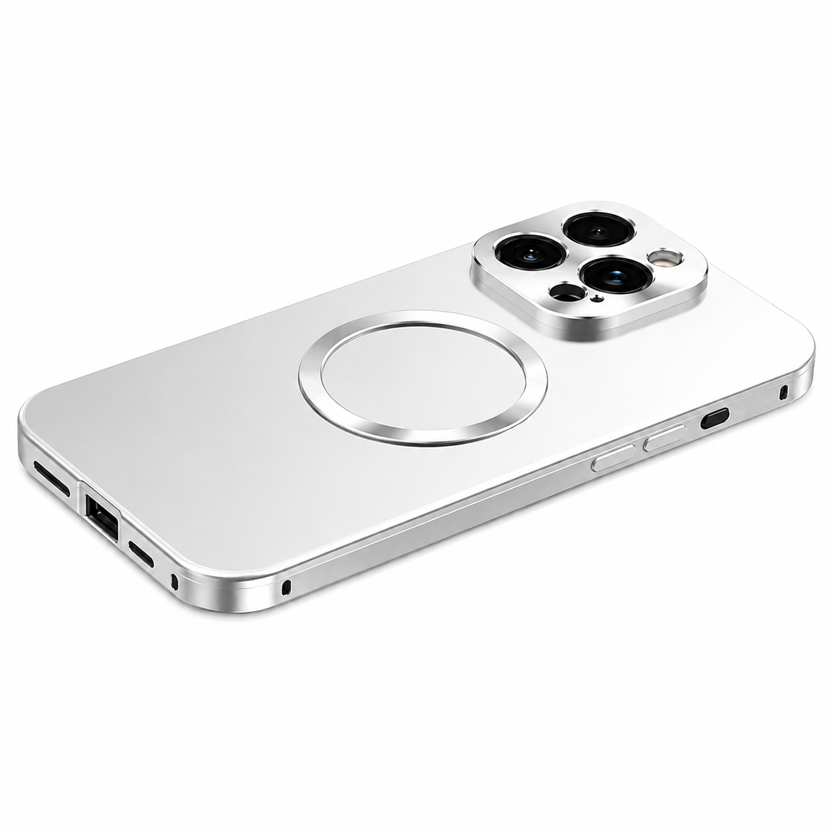 Premium iPhone Case Magnetic Aluminum Alloy Frame Frosted PC Backplate Ultra Thin Shockproof Anti Scratch Anti Fingerprint Matte Protective Cover